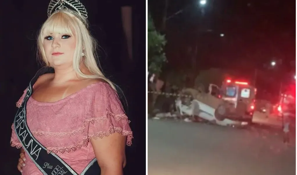 Miss Plus Size denuncia que ex-marido tentou matá-la ao jogar caminhão contra carro em que ela e família estavam.