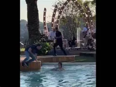 Imagem ilustrativa da imagem Fã  cai em piscina e quase se afoga durante gravação de DVD de Gustavo Lima