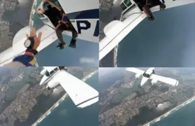 Imagem ilustrativa da imagem Manobra de avião assusta pessoas antes de salto de paraquedas