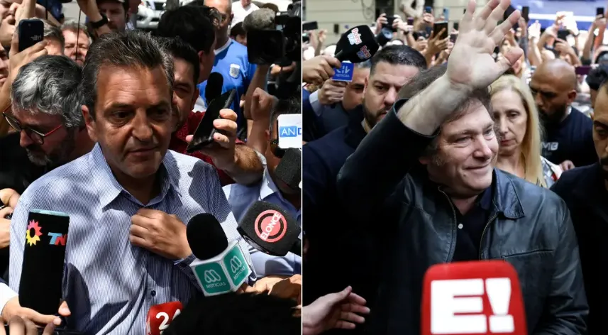 Massa e Milei votam na Argentina (Foto: Reuters)