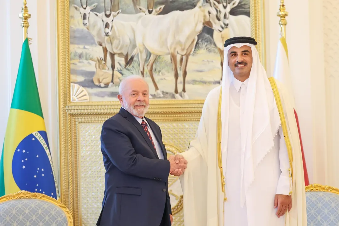 Presidente Lula em visita oficial ao Emir do Catar, Xeque Tamim bin Hamad Al Thani. Foto: Ricardo Stuckert