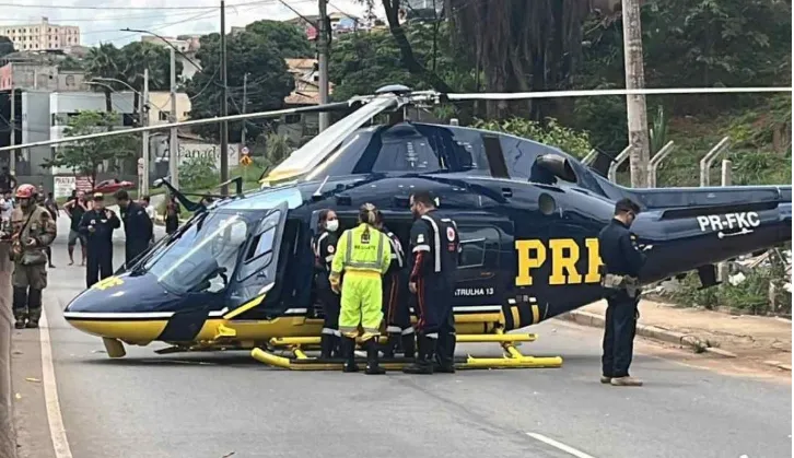 Helicóptero da PRF caiu durante resgate no Anel Rodoviário
