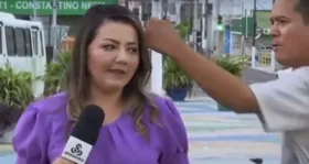Imagem ilustrativa da imagem Repórter da Globo leva soco de homem durante entrada ao vivo em telejornal; assista