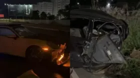 Imagem ilustrativa da imagem Racha entre dois carros de luxo deixa 3 pessoas feridas