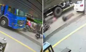 Imagem ilustrativa da imagem Motociclista cai durante tentativa de ultrapassagem e morre atropelado por caminhão