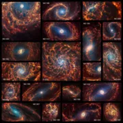 Imagem ilustrativa da imagem Telescópio James Webb capta imagens de 19 galáxias com resolução inédita