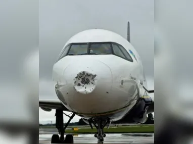 Imagem ilustrativa da imagem Aviões ficam danificados após tempo severo