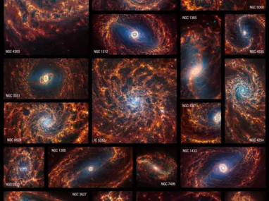 Imagem ilustrativa da imagem Telescópio James Webb capta imagens de 19 galáxias com resolução inédita