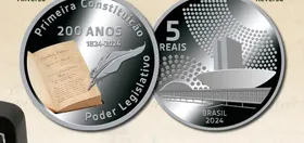 Imagem ilustrativa da imagem BC lança moeda de R$ 5 pelos 200 anos da 1ª Constituição do Brasil