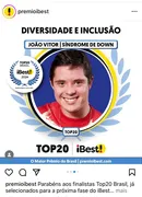 Imagem ilustrativa da imagem João Vitor está na seleção do Top20 do iBest Brasil