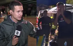 Repórter da Globo é hostilizado ao vivo durante cobertura da tragédia no RS: 'Mentira da mídia'