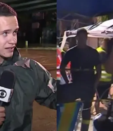 Imagem ilustrativa da imagem Repórter da Globo é hostilizado ao vivo durante cobertura da tragédia no RS: 'Mentira da mídia'