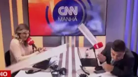 Imagem ilustrativa da imagem Teto da CNN Brasil desaba e atinge apresentadores ao vivo; assista