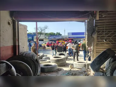 Imagem ilustrativa da imagem Explosão em loja de pneus mobiliza Bombeiros de Goiânia