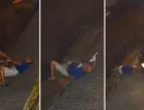 Vídeo mostra momento que homem deixado em calçada é atropelado