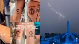 Imagem ilustrativa da imagem Amigos fazem tatuagens do Tomorrowland, mas evento é cancelado devido a fortes chuvas