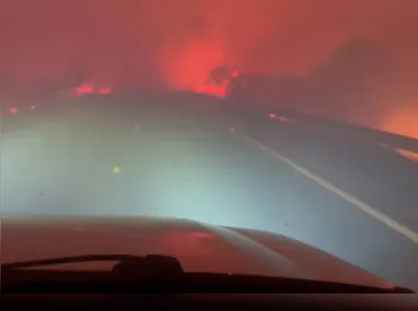 Imagem ilustrativa da imagem Motorista passa por 'corredor de fogo' durante incêndio no Pantanal