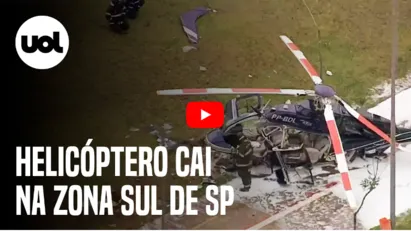 
		Helicóptero cai na zona Sul de São Paulo e deixa dois feridos