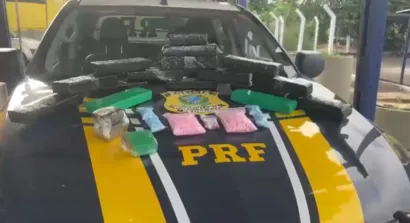 
		PRF prende homem que transportava drogas dentro de ônibus, em Uruaçu