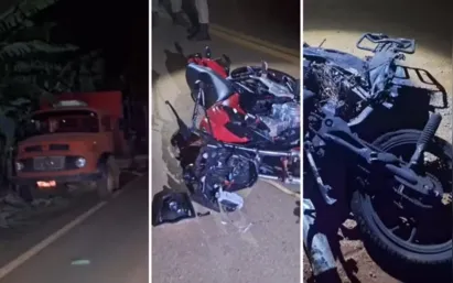 
		Acidente entre uma carreta e motos mata três e deixa um ferido