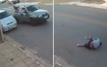 
		Homem é atropelado e arremessado no ar em Anápolis; veja vídeo