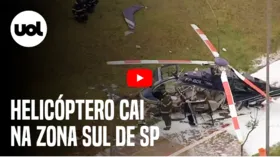 Imagem ilustrativa da imagem Helicóptero cai na zona Sul de São Paulo e deixa dois feridos