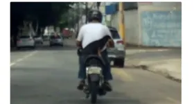 Imagem ilustrativa da imagem Motociclista é flagrado ao carregar cachorro em garupa e furar sinal vermelho