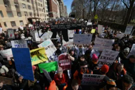 Imagem ilustrativa da imagem Multidões saem às ruas nos EUA para exigir controle no acesso às armas de fogo