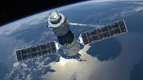 Imagem ilustrativa da imagem Telescópio captura imagem da estação espacial chinesa em queda na Terra