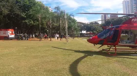 Imagem ilustrativa da imagem Mulher com problemas no coração é socorrida por helicóptero dos bombeiros em parque de Goiânia