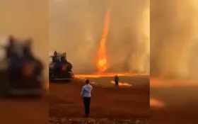 Imagem ilustrativa da imagem Queimada em Goiás provoca um redemoinho de fogo