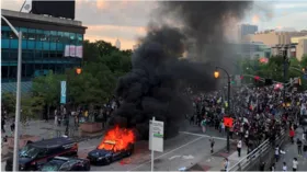 Imagem ilustrativa da imagem Protestos contra violência policial em Minneapolis Se espalham pelos EUA