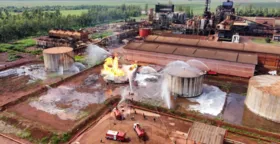 Imagem ilustrativa da imagem Reservatório de etanol explode e é consumido por fogo, em MS