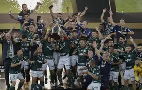 Imagem ilustrativa da imagem Palmeiras marca no fim, vence o Santos e é bicampeão da Libertadores