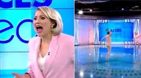 Imagem ilustrativa da imagem Mulher nua invade programa e atira tijolo contra apresentadora na Romênia