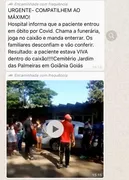 Imagem ilustrativa da imagem Vídeo que circula falando de paciente viva dentro de caixão em Goiânia é fake