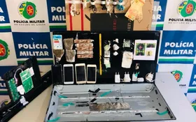 Imagem ilustrativa da imagem PM encontra drogas, celulares e dinheiro escondidos dentro de TV que seria levada para presídio