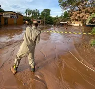 Imagem ilustrativa da imagem Bombeiros realizam limpeza após inundação em Lagolândia