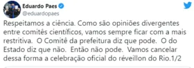 Imagem ilustrativa da imagem Prefeito decide cancelar celebração oficial do Réveillon no Rio