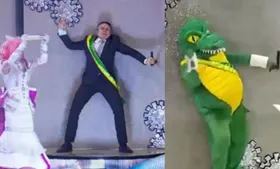 Imagem ilustrativa da imagem Bolsonaro debocha de sósia que virou jacaré em desfile de carnaval: "Apresentação ruim"
