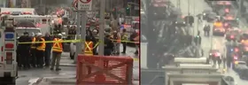 Imagem ilustrativa da imagem Cinco baleados e 13 feridos até o momento durante ataque em estação do metrô de Nova York