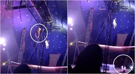 Imagem ilustrativa da imagem Trapezista que caiu durante estreia de circo em Fortaleza afirma que está bem