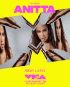 Imagem ilustrativa da imagem Anitta é indicada para a categoria de melhor música latina no VMA