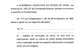 Imagem ilustrativa da imagem Projeto que proíbe ‘ideologia de gênero’ nas escolas de Goiás é aprovado