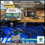 Imagem ilustrativa da imagem Três suspeitos de furtar armas e materiais de propriedade rural são presos