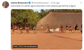 Imagem ilustrativa da imagem Após uso de faixa pró-Bolsonaro em cerimônia, indígenas do Xingu negam apoio a presidente